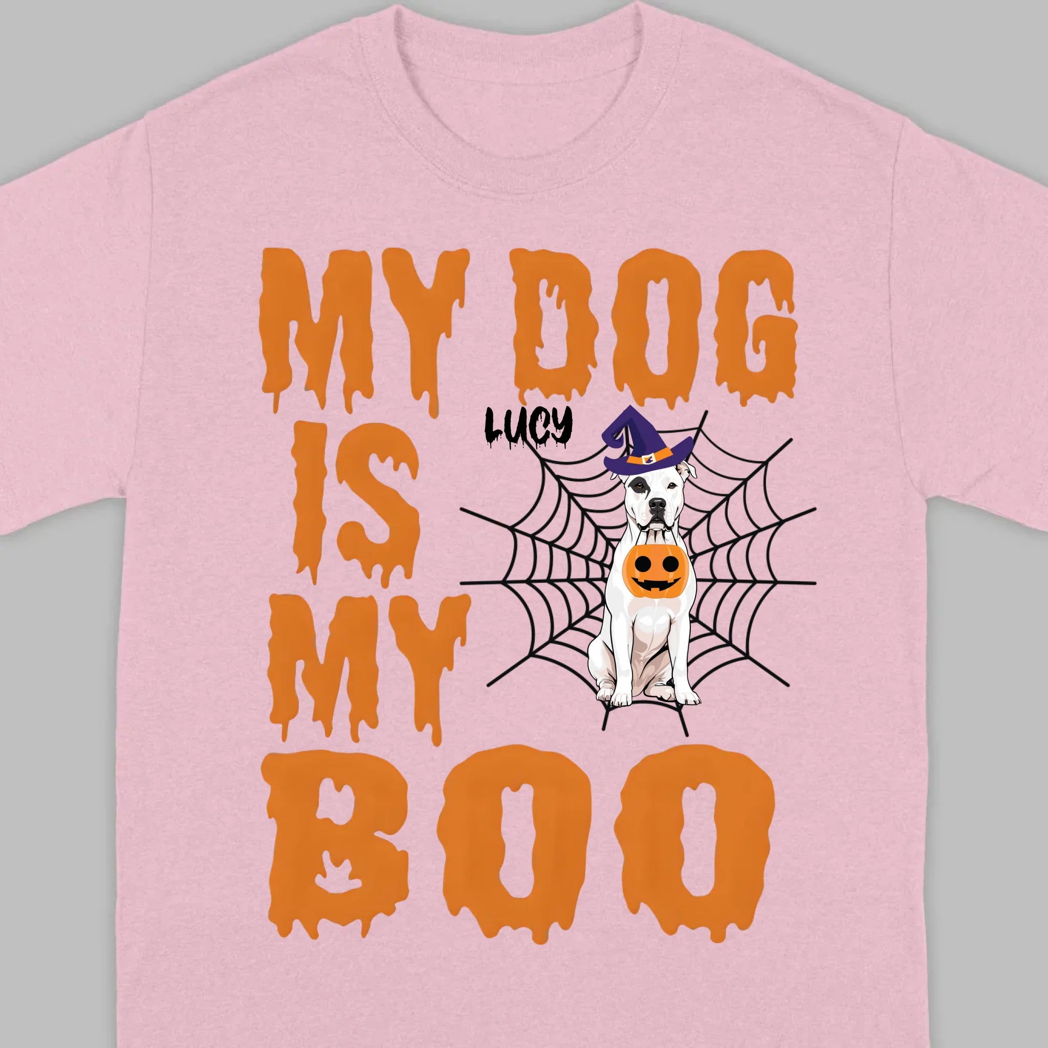 My Dog Is My Boo Halloween Shirt – Custom Dog Name Tee for Dog Lovers - 89Prints