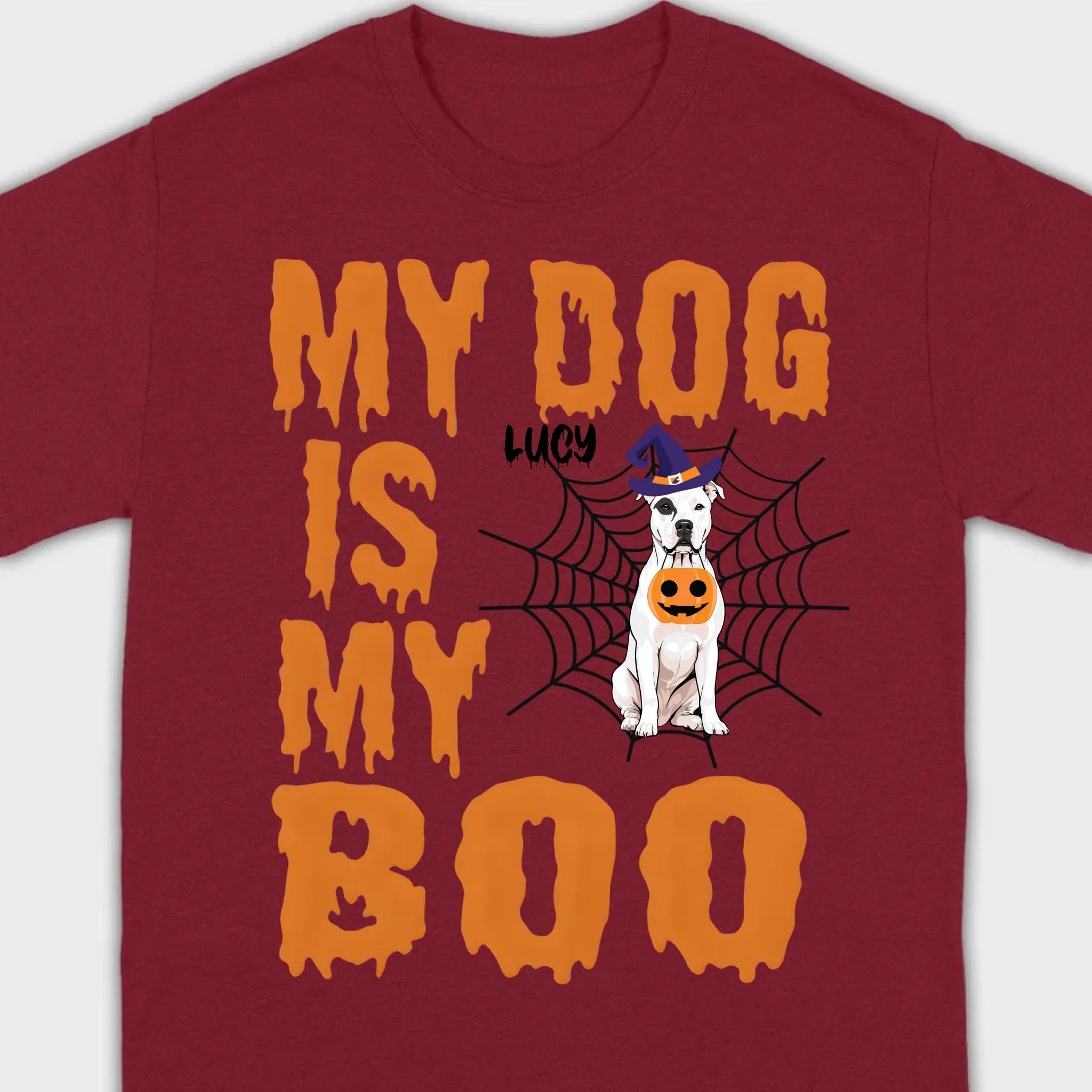My Dog Is My Boo Halloween Shirt – Custom Dog Name Tee for Dog Lovers - 89Prints