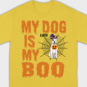 My Dog Is My Boo Halloween Shirt – Custom Dog Name Tee for Dog Lovers - 89Prints