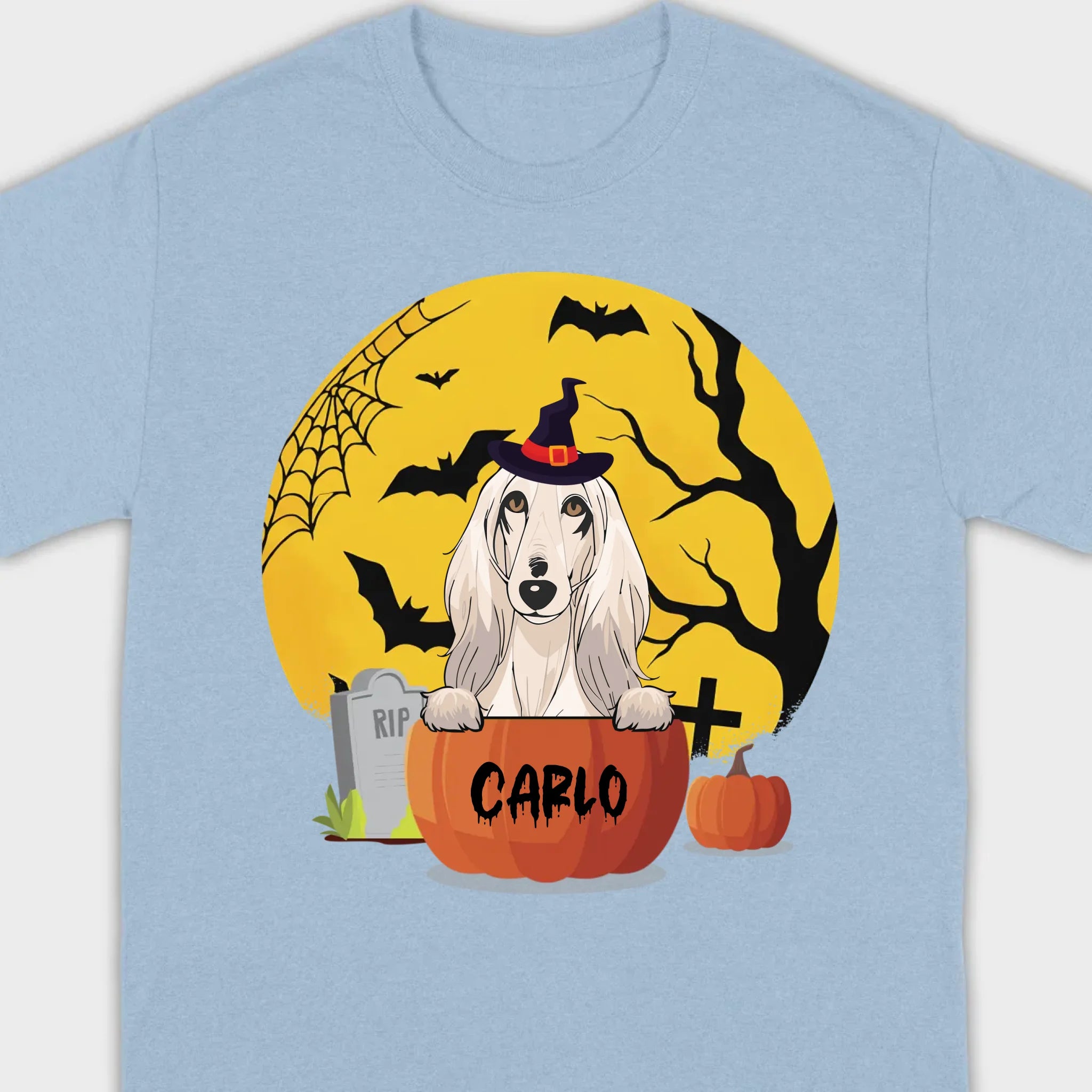 Personalized Halloween Dog Shirt – Custom Dog Name Pumpkin Tee - 89Prints