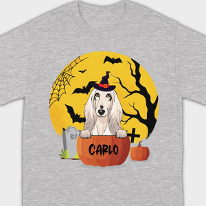 Personalized Halloween Dog Shirt – Custom Dog Name Pumpkin Tee - 89Prints