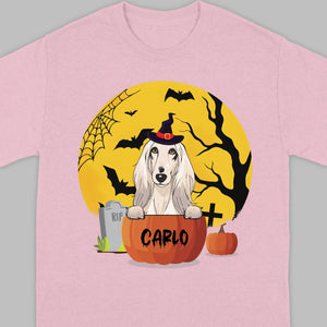 Personalized Halloween Dog Shirt – Custom Dog Name Pumpkin Tee - 89Prints