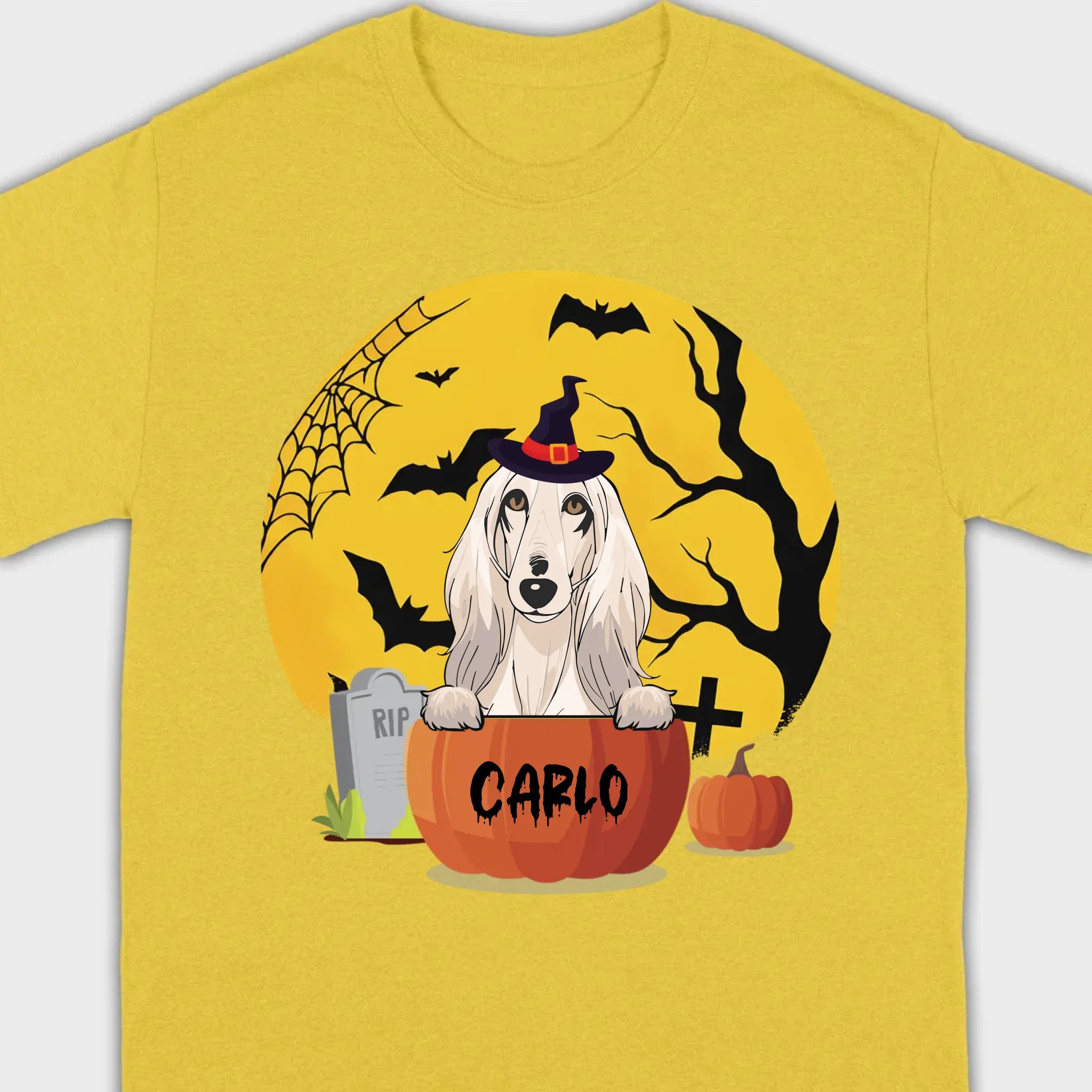 Personalized Halloween Dog Shirt – Custom Dog Name Pumpkin Tee - 89Prints