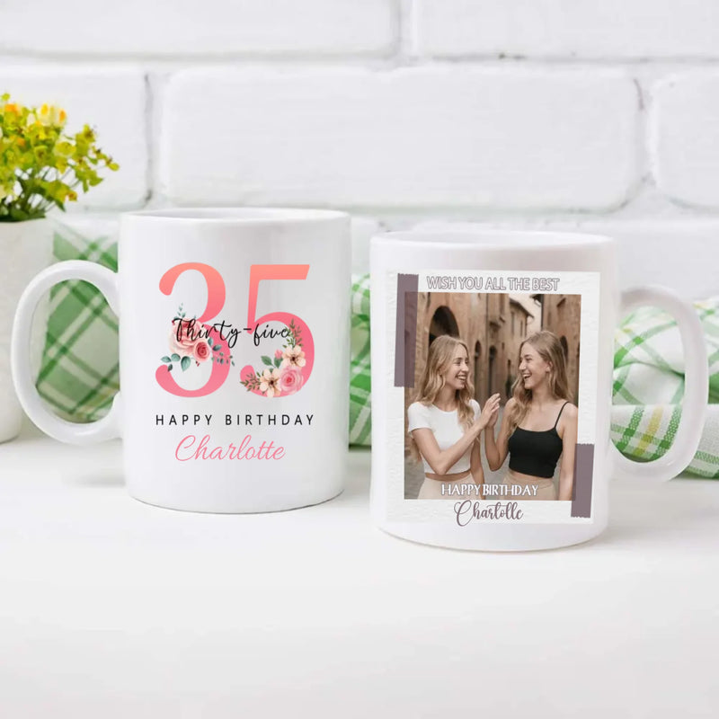 35th Birthday Mug – Personalized Gift With “Wish You All the Best” - 89Prints