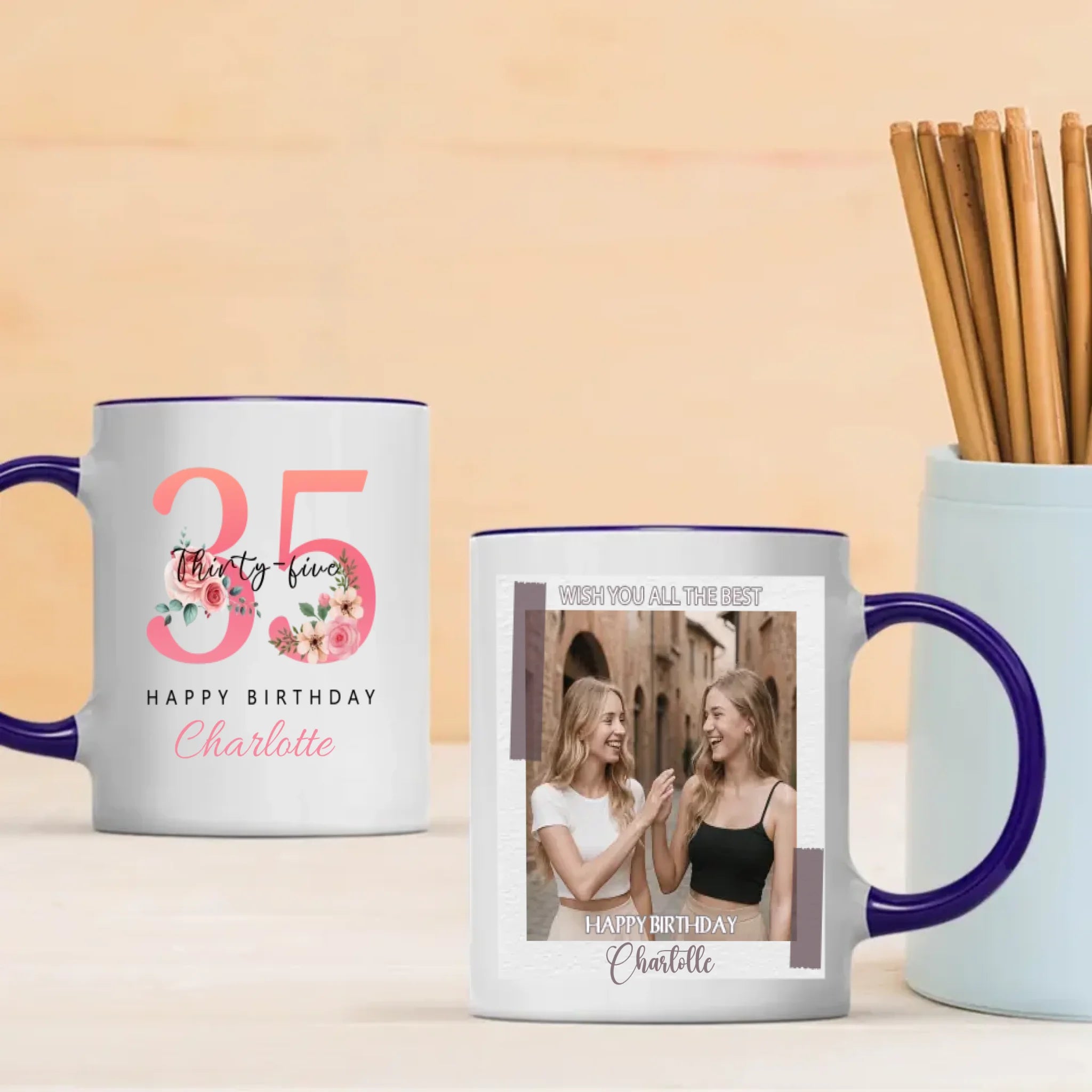 35th Birthday Mug – Personalized Gift With “Wish You All the Best” - 89Prints