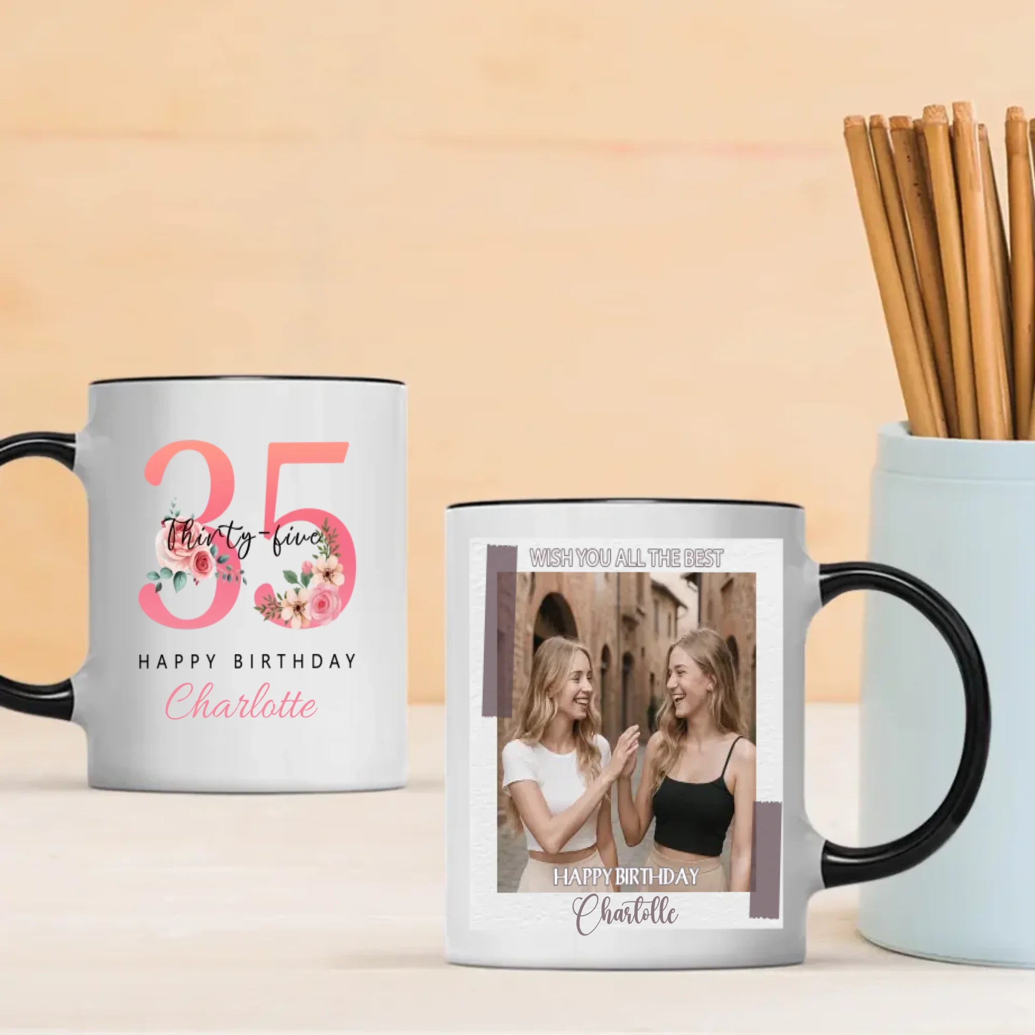 35th Birthday Mug – Personalized Gift With “Wish You All the Best” - 89Prints