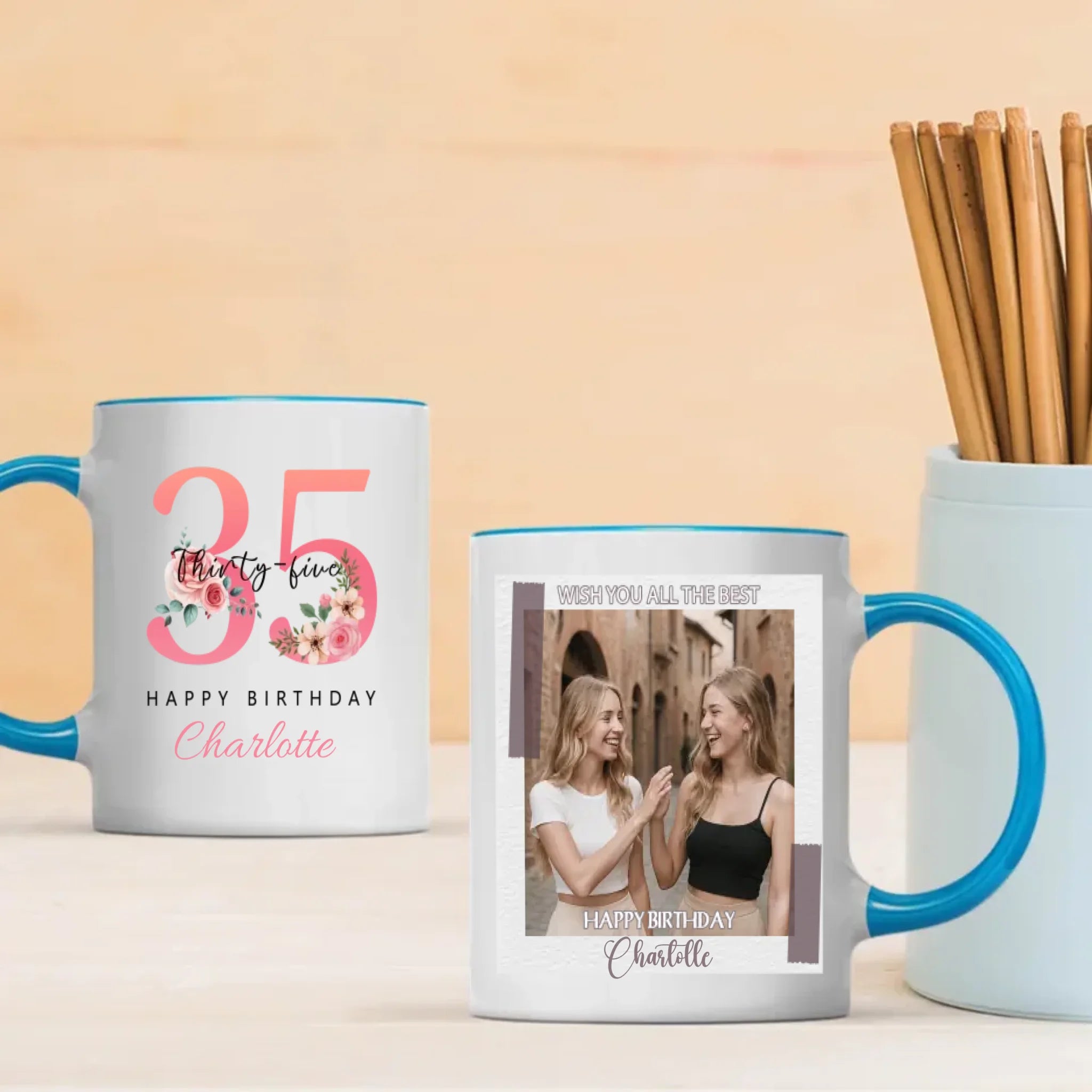 35th Birthday Mug – Personalized Gift With “Wish You All the Best” - 89Prints