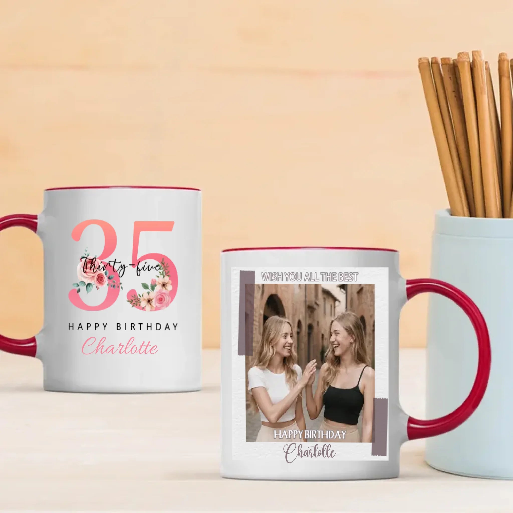 35th Birthday Mug – Personalized Gift With “Wish You All the Best” - 89Prints