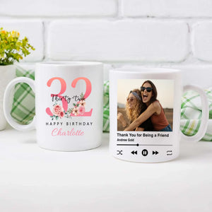 Cute 32nd Birthday Mug – Adorable Personalized Gift with “Thank You for Being a Friend” – 89Prints