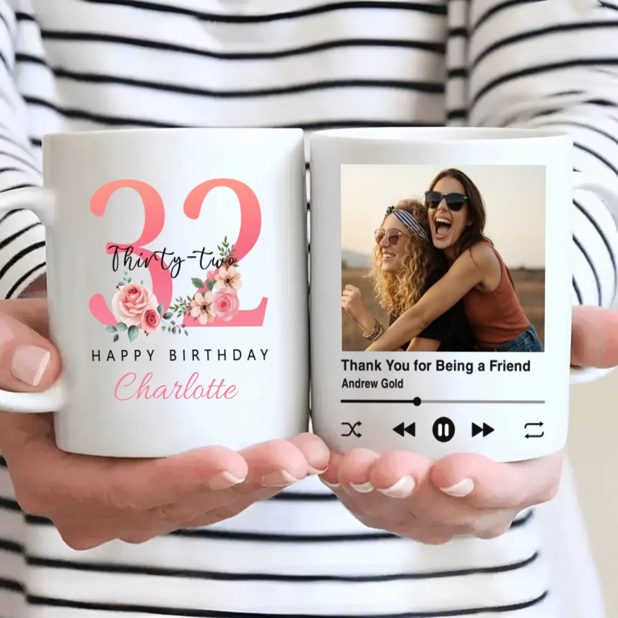 Cute 32nd Birthday Mug – Adorable Personalized Gift with “Thank You for Being a Friend” – 89Prints