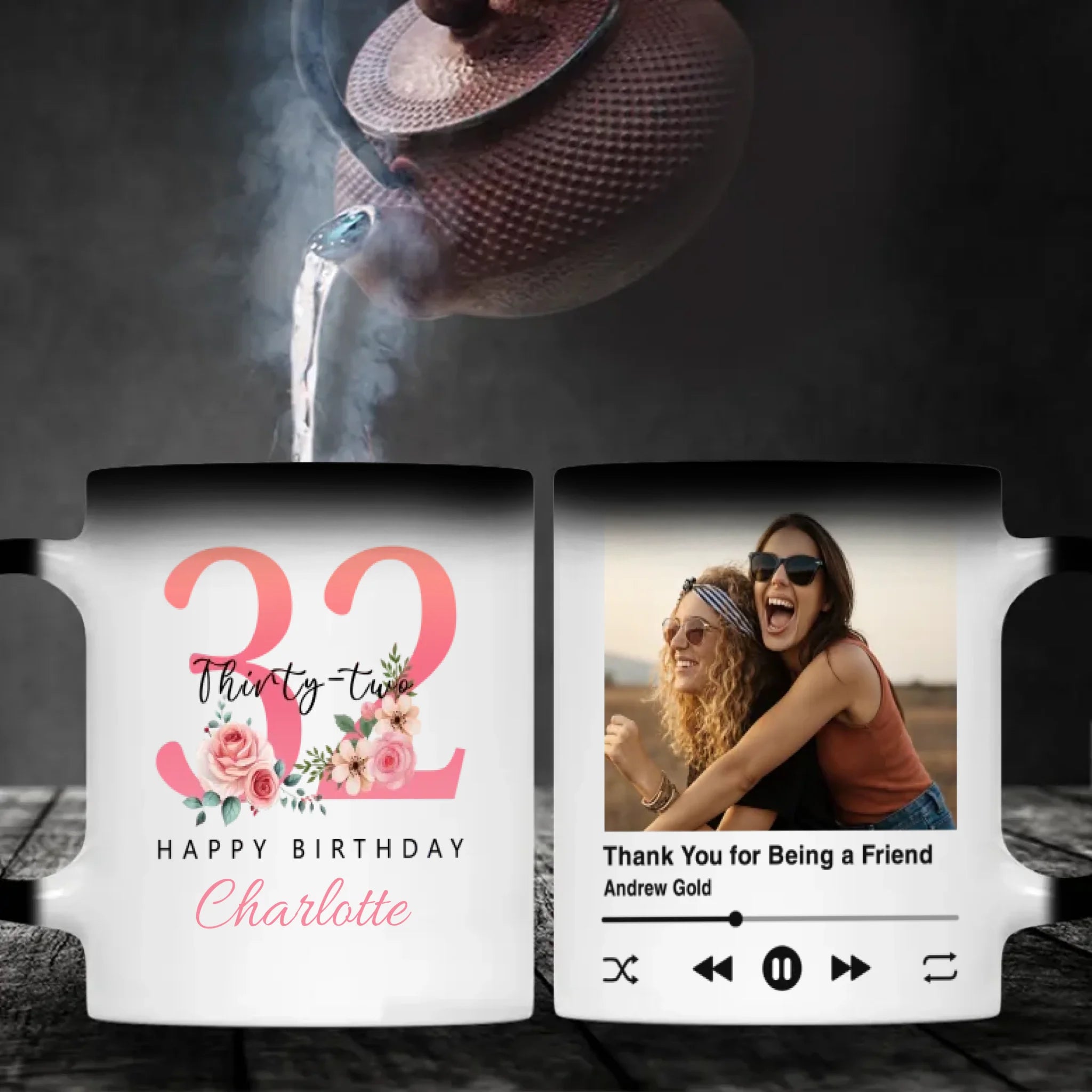 Cute 32nd Birthday Mug – Adorable Personalized Gift with “Thank You for Being a Friend” – 89Prints