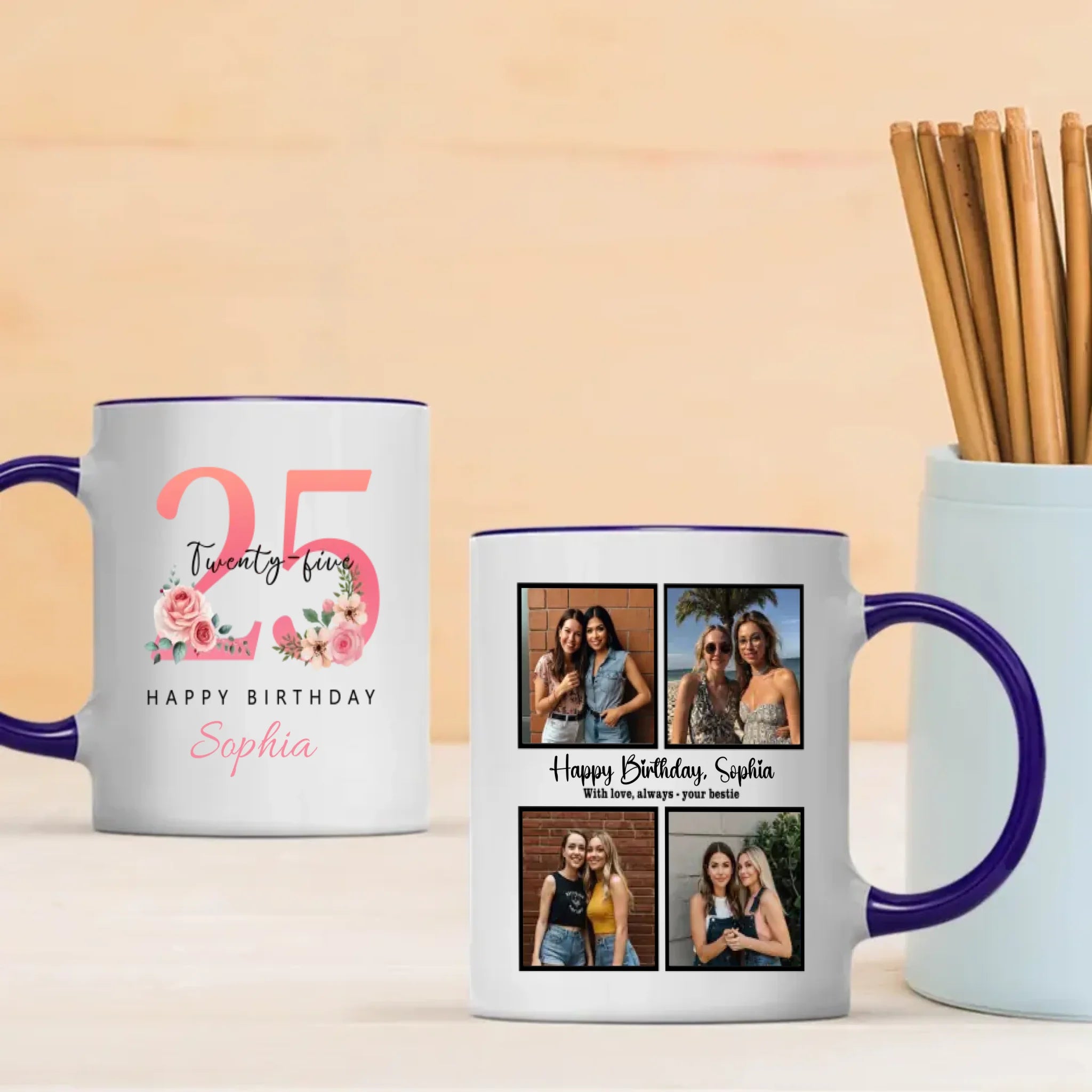 Trendy 25th Birthday Mug – Personalized & Fun Gift For Bestie - 89Prints