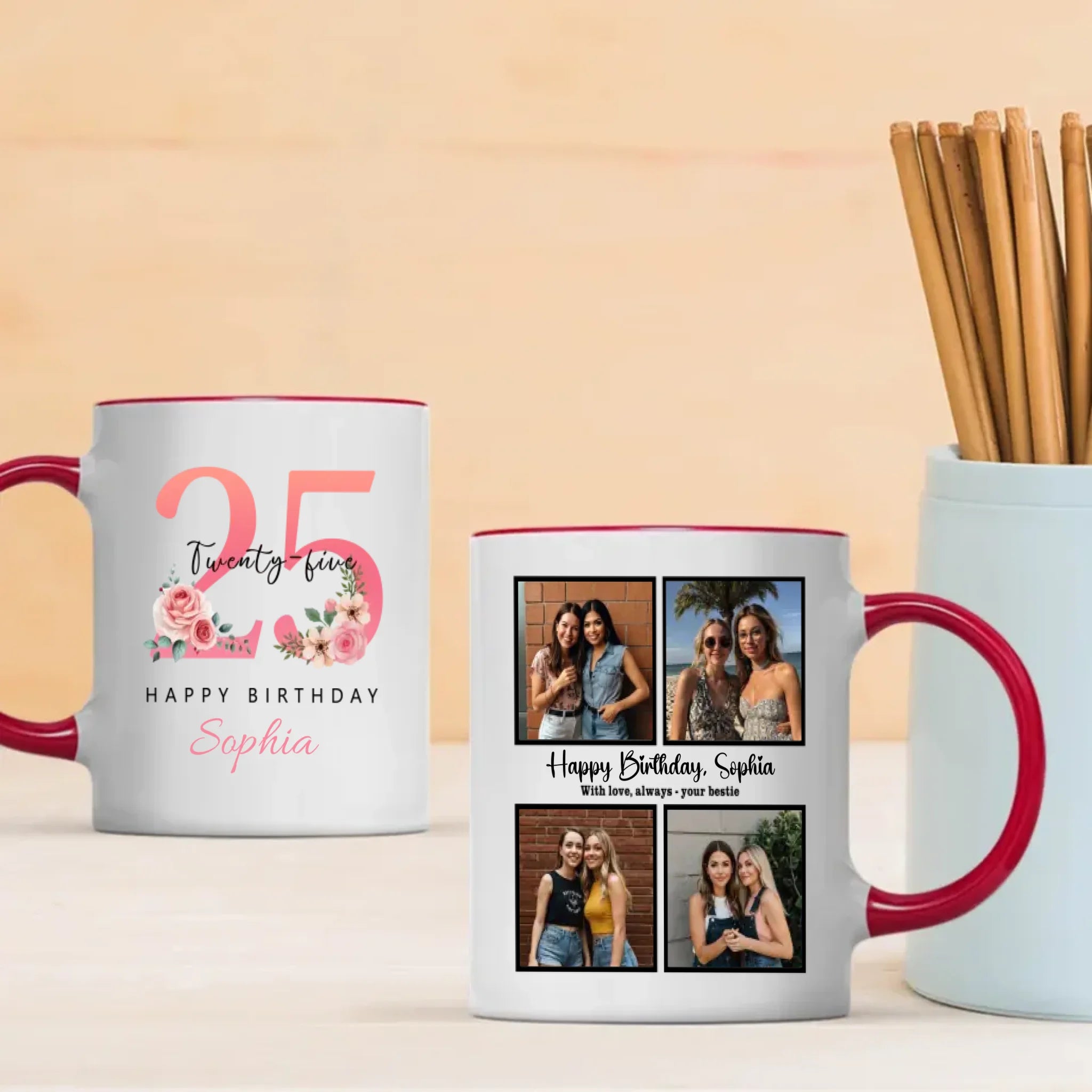 Trendy 25th Birthday Mug – Personalized & Fun Gift For Bestie - 89Prints