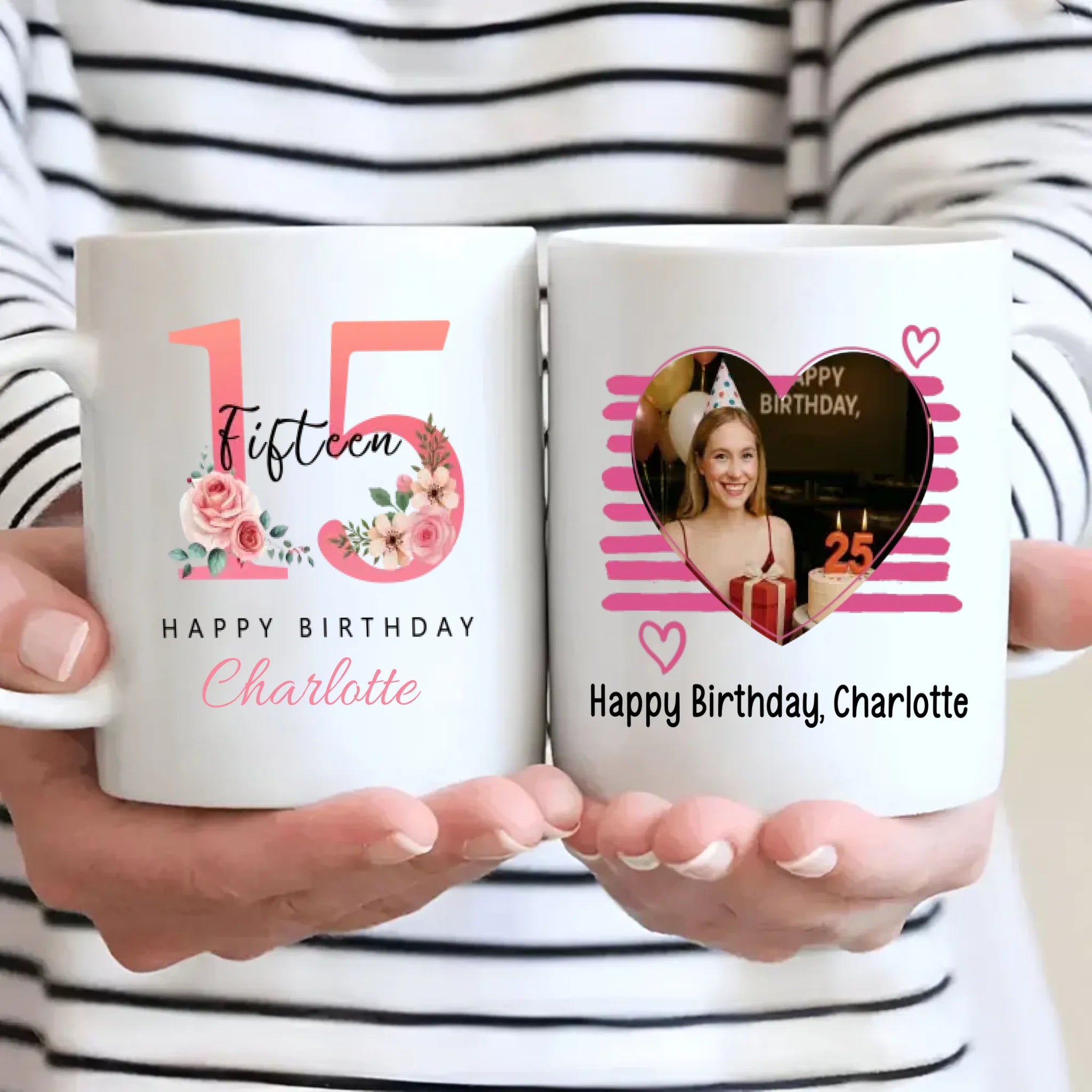 Personalized 15th Birthday Mug – Sweet Floral Gift for Teen Girl - 89Prints