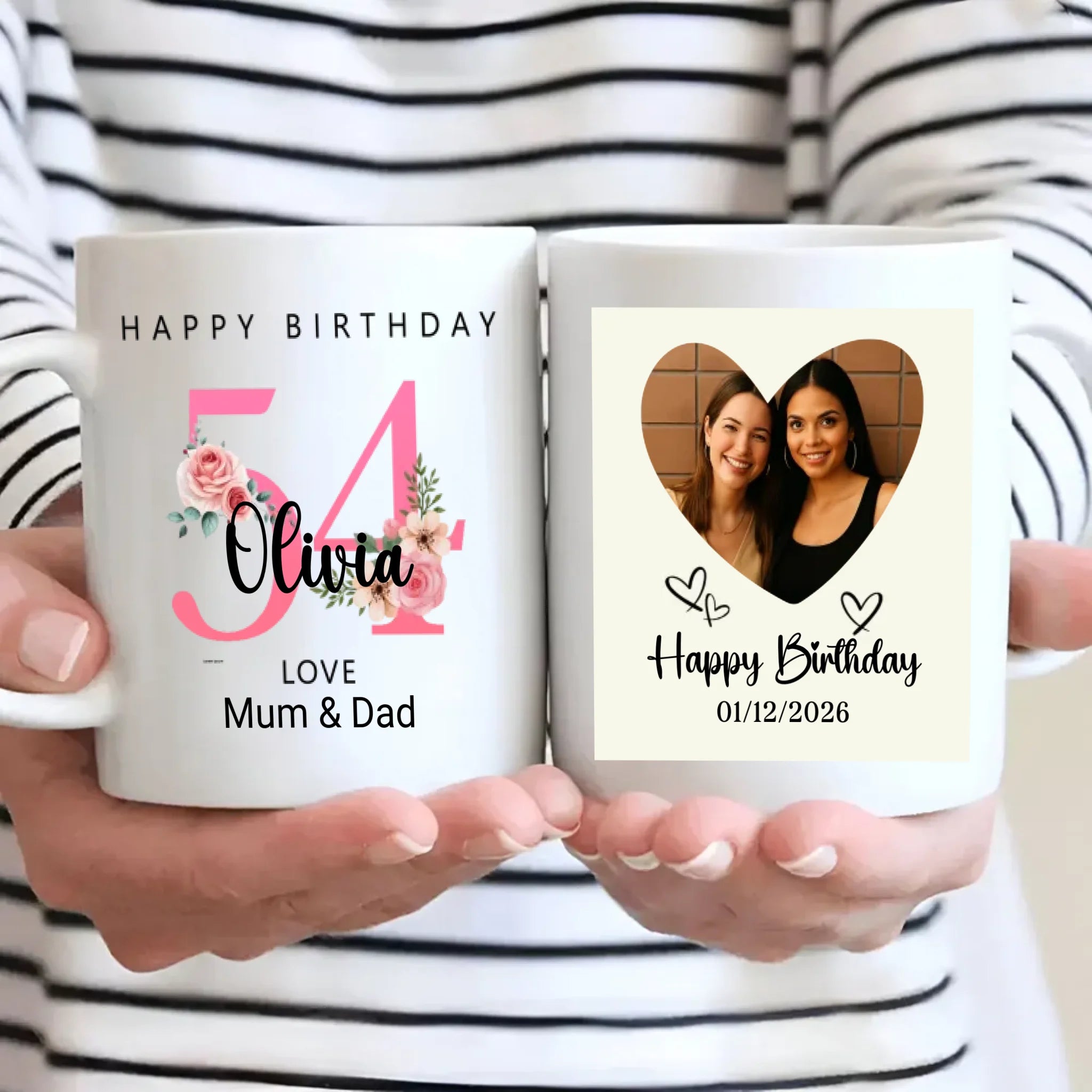 54 Years Loved – Personalized Birthday Mug with Heart | 89Prints