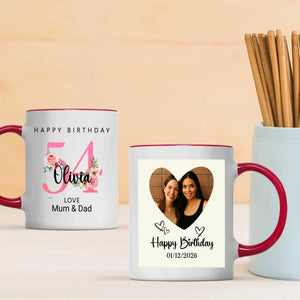 54 Years Loved – Personalized Birthday Mug with Heart | 89Prints