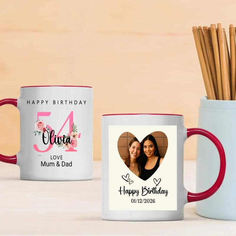 54 Years Loved – Personalized Birthday Mug with Heart | 89Prints
