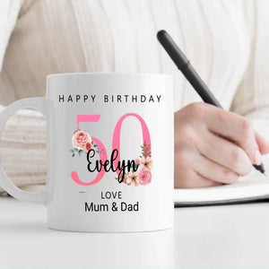 50th & Fabulous Birthday Mug – Cheers to Half a Century | 89Prints