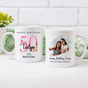 50th & Fabulous Birthday Mug – Cheers to Half a Century | 89Prints