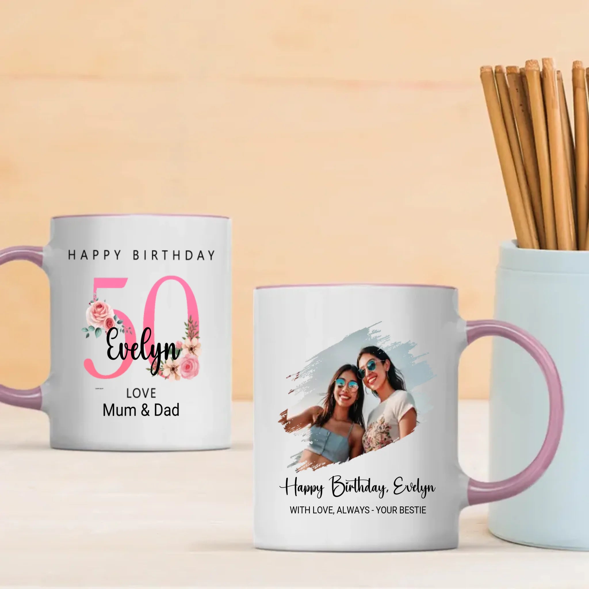 50th & Fabulous Birthday Mug – Cheers to Half a Century | 89Prints