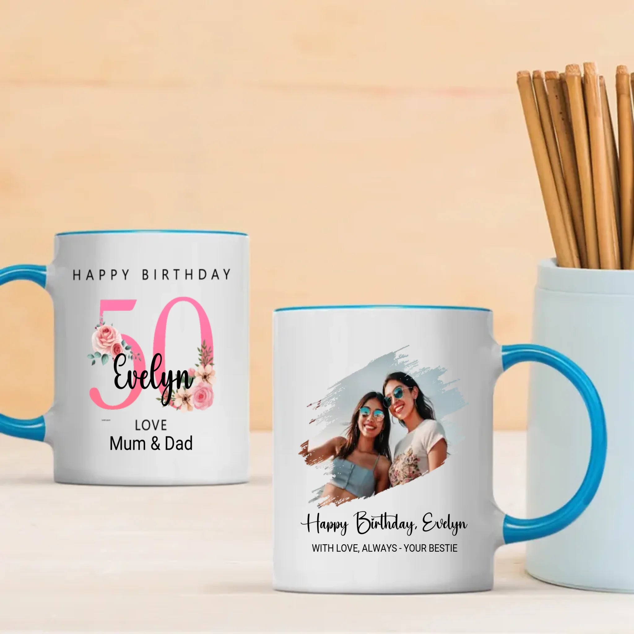 50th & Fabulous Birthday Mug – Cheers to Half a Century | 89Prints