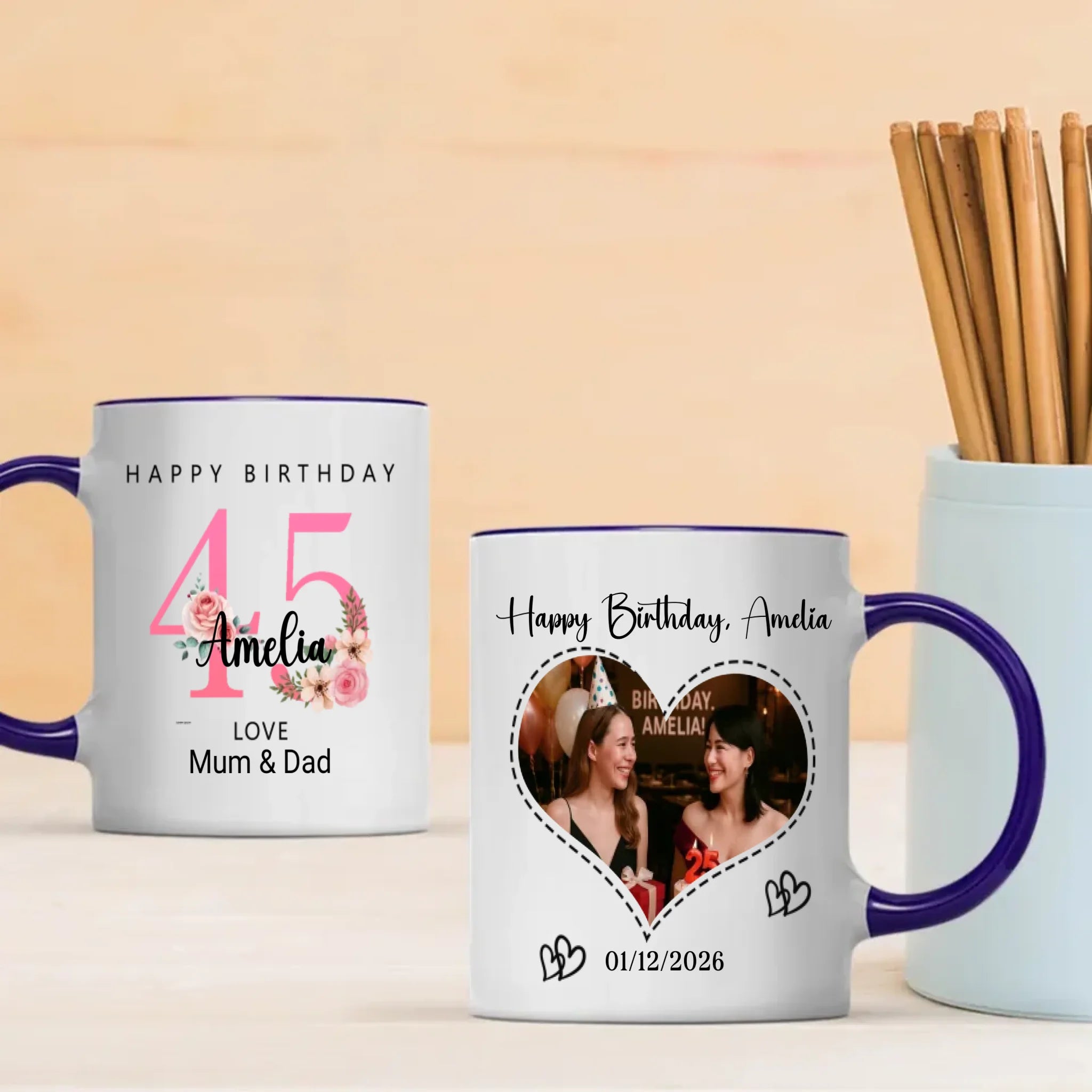 Cheers to 45 – Personalized Birthday Mug | 89Prints