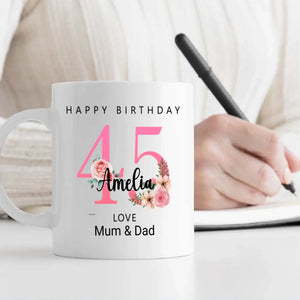 Cheers to 45 – Personalized Birthday Mug | 89Prints
