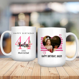 44th & Flourishing – Personalized Birthday Mug - 89Prints