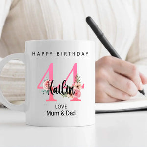 44th & Flourishing – Personalized Birthday Mug - 89Prints