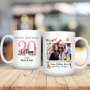 Cheers to 20 Years – Personalized Birthday Mug | 89Prints