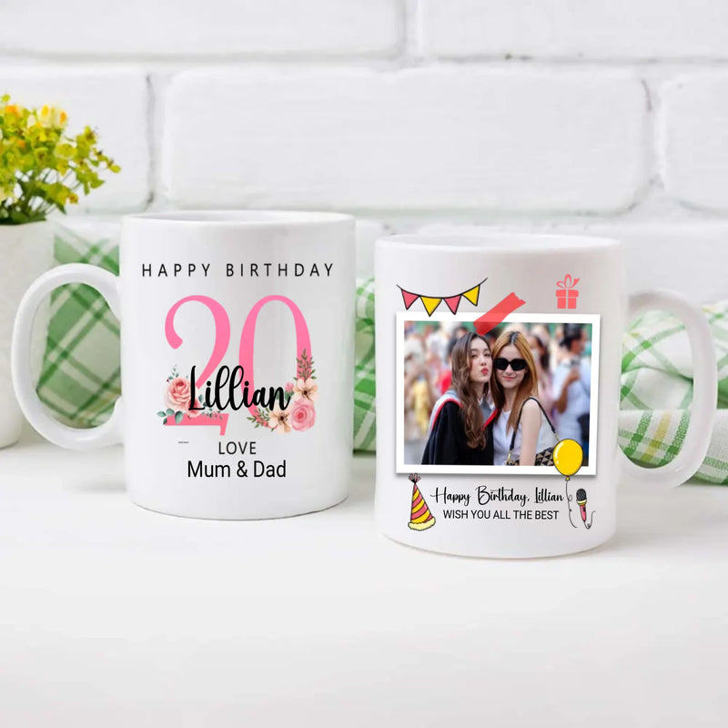 Cheers to 20 Years – Personalized Birthday Mug | 89Prints