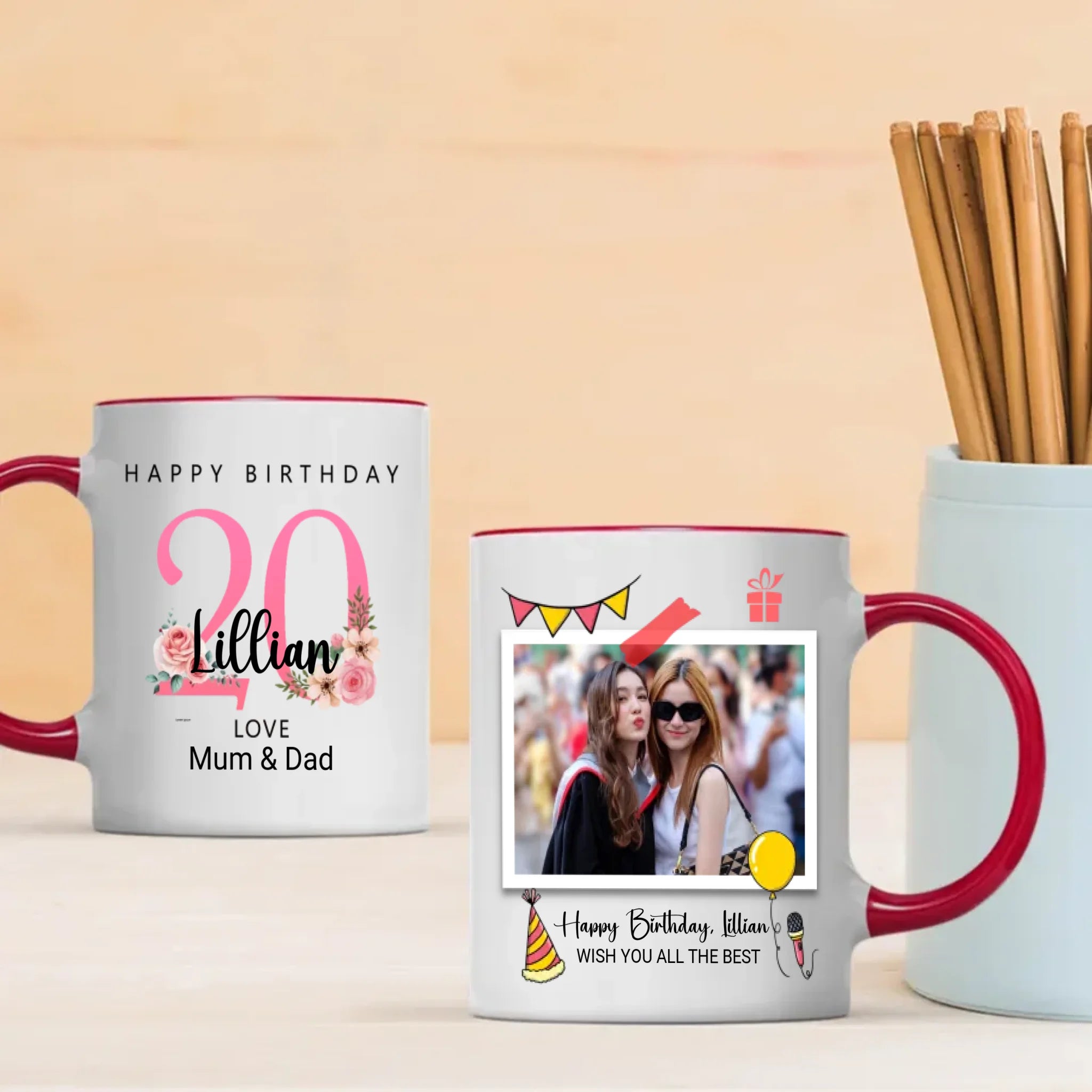 Cheers to 20 Years – Personalized Birthday Mug | 89Prints