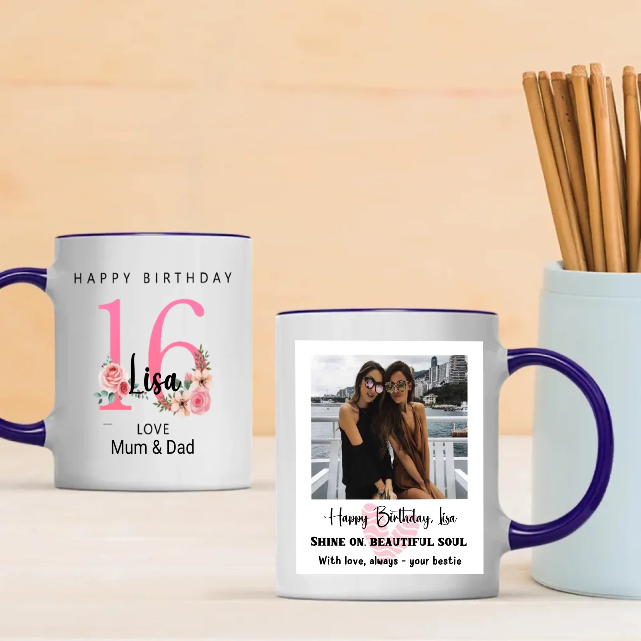 Sixteen and Shining – Personalized Birthday Mug | 89Prints
