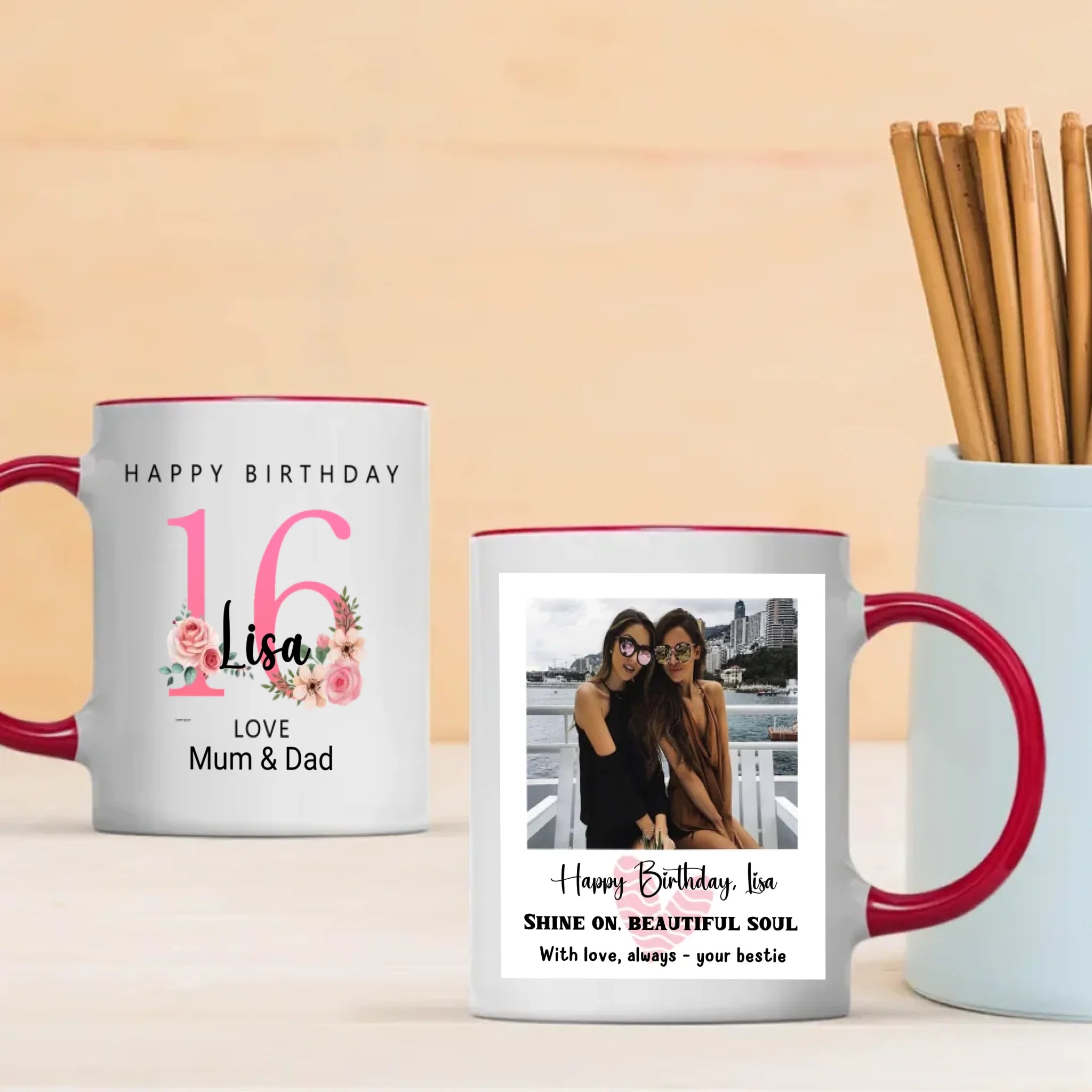 Sixteen and Shining – Personalized Birthday Mug | 89Prints