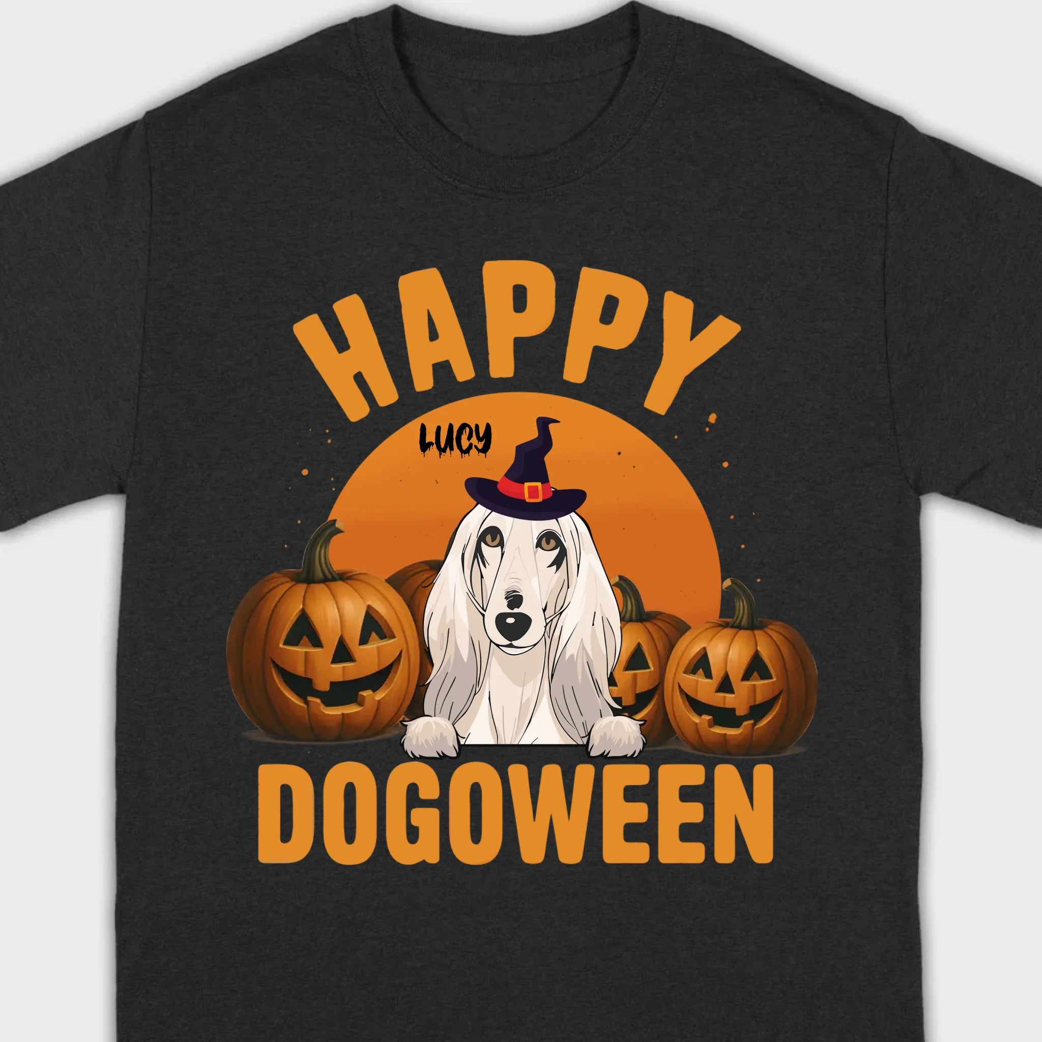 Happy Dogoween Shirt – Personalized Halloween Dog Tee with Custom Pet Name - 89Prints