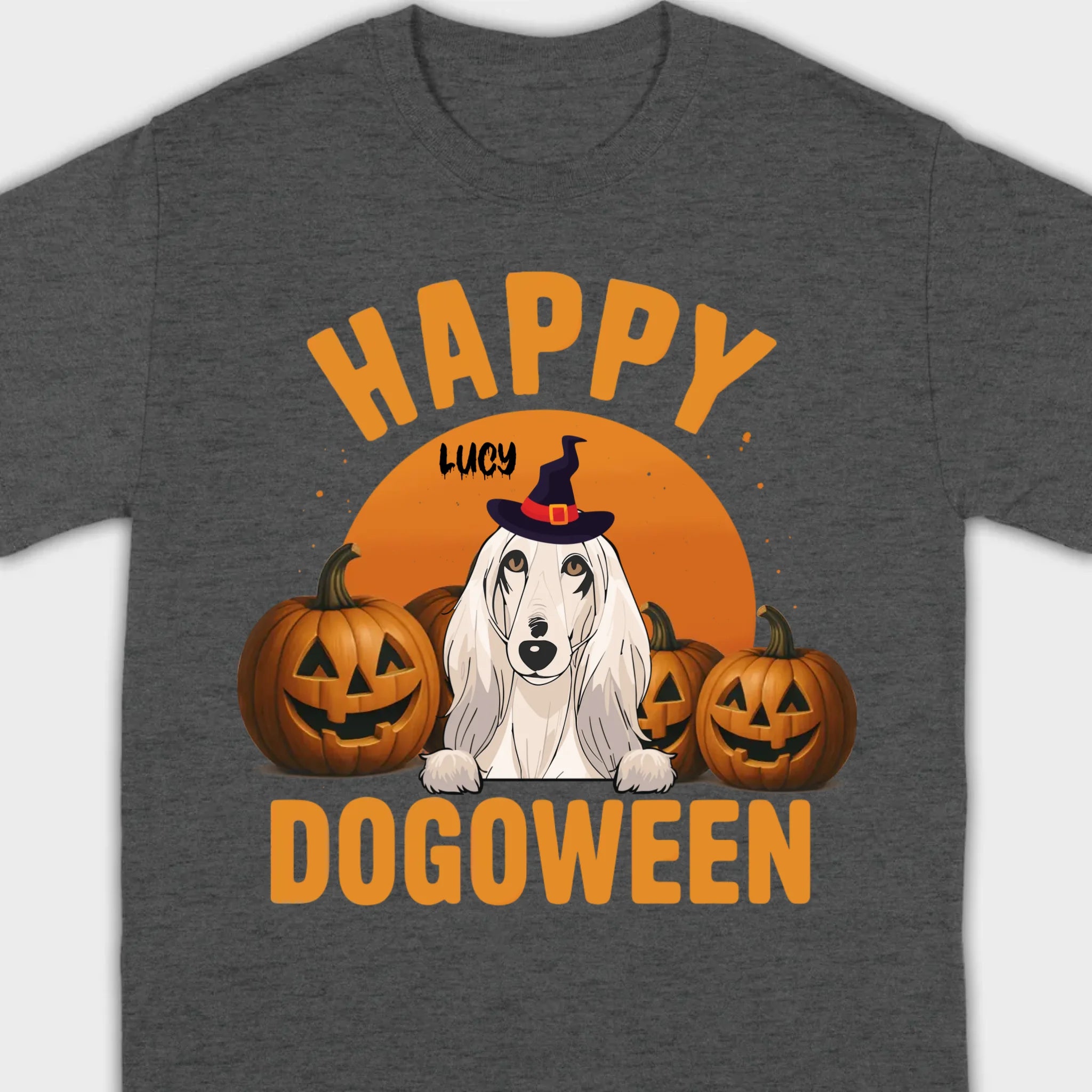 Happy Dogoween Shirt – Personalized Halloween Dog Tee with Custom Pet Name - 89Prints