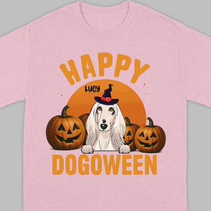 Happy Dogoween Shirt – Personalized Halloween Dog Tee with Custom Pet Name - 89Prints