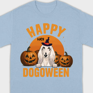 Happy Dogoween Shirt – Personalized Halloween Dog Tee with Custom Pet Name - 89Prints