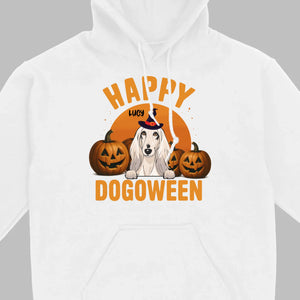 Happy Dogoween Shirt – Personalized Halloween Dog Tee with Custom Pet Name - 89Prints