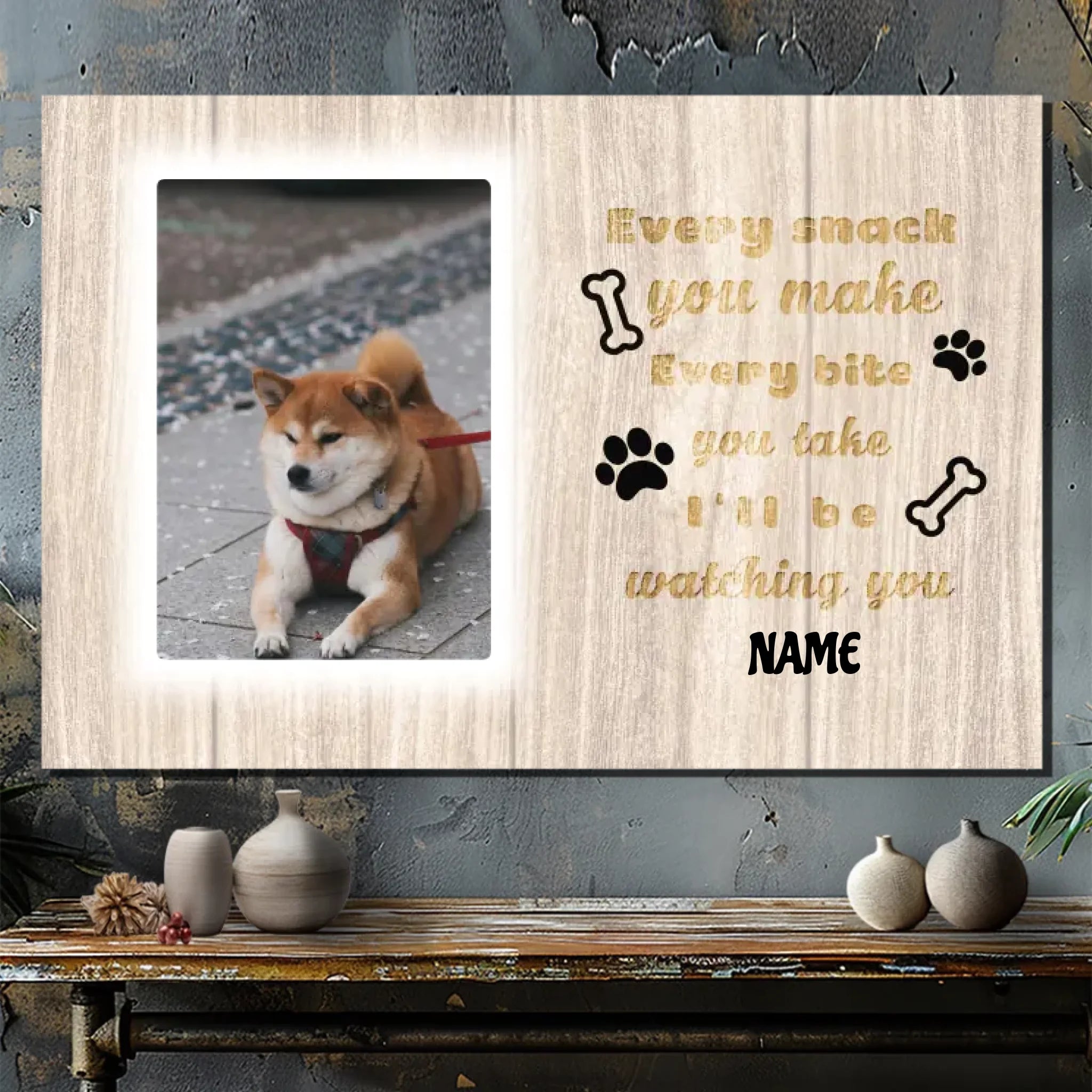 Every Meal with My Dog by My Side - Custom Canvas For Dogs