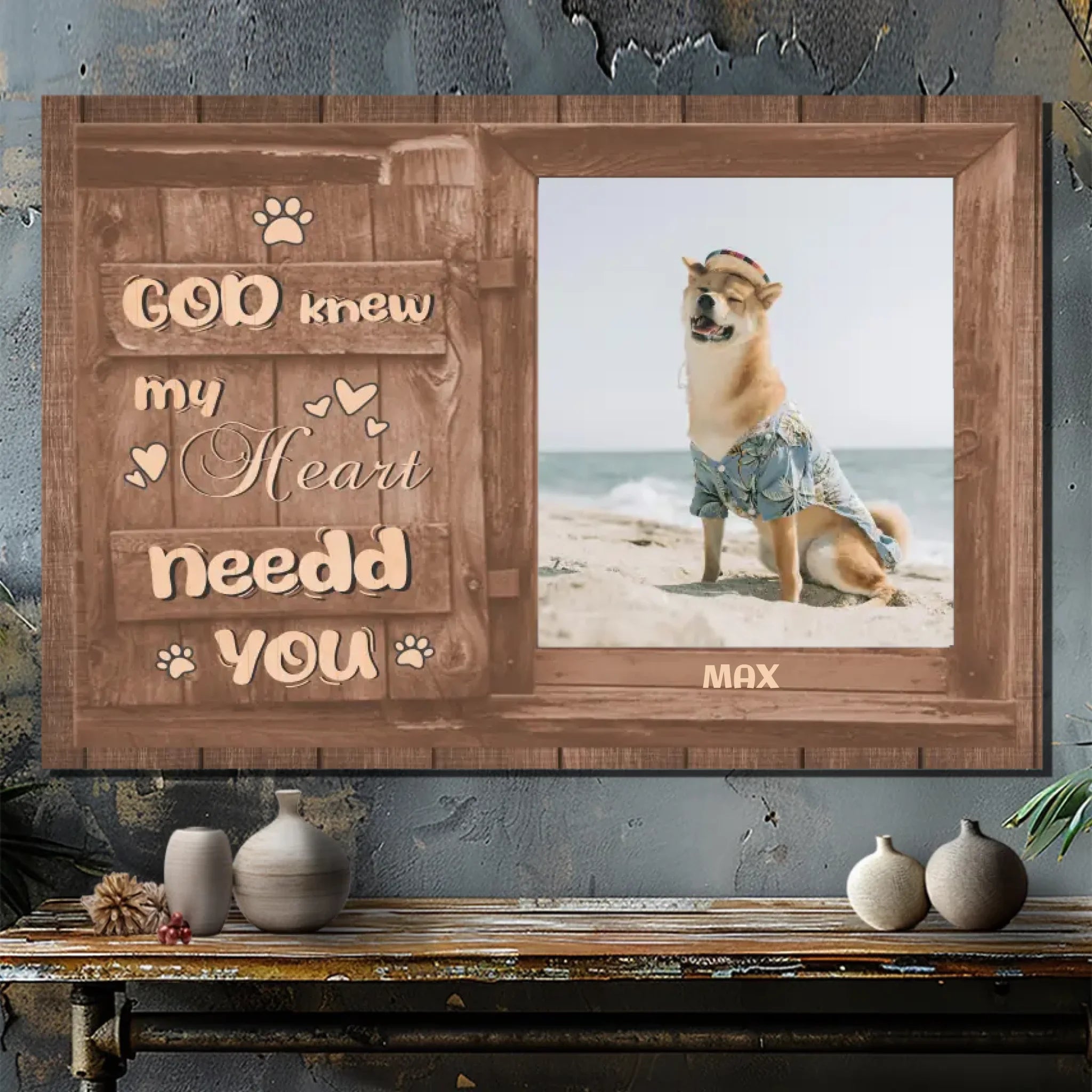 Personalized Dog Memorial Canvas: God Knew My Heart Needed You