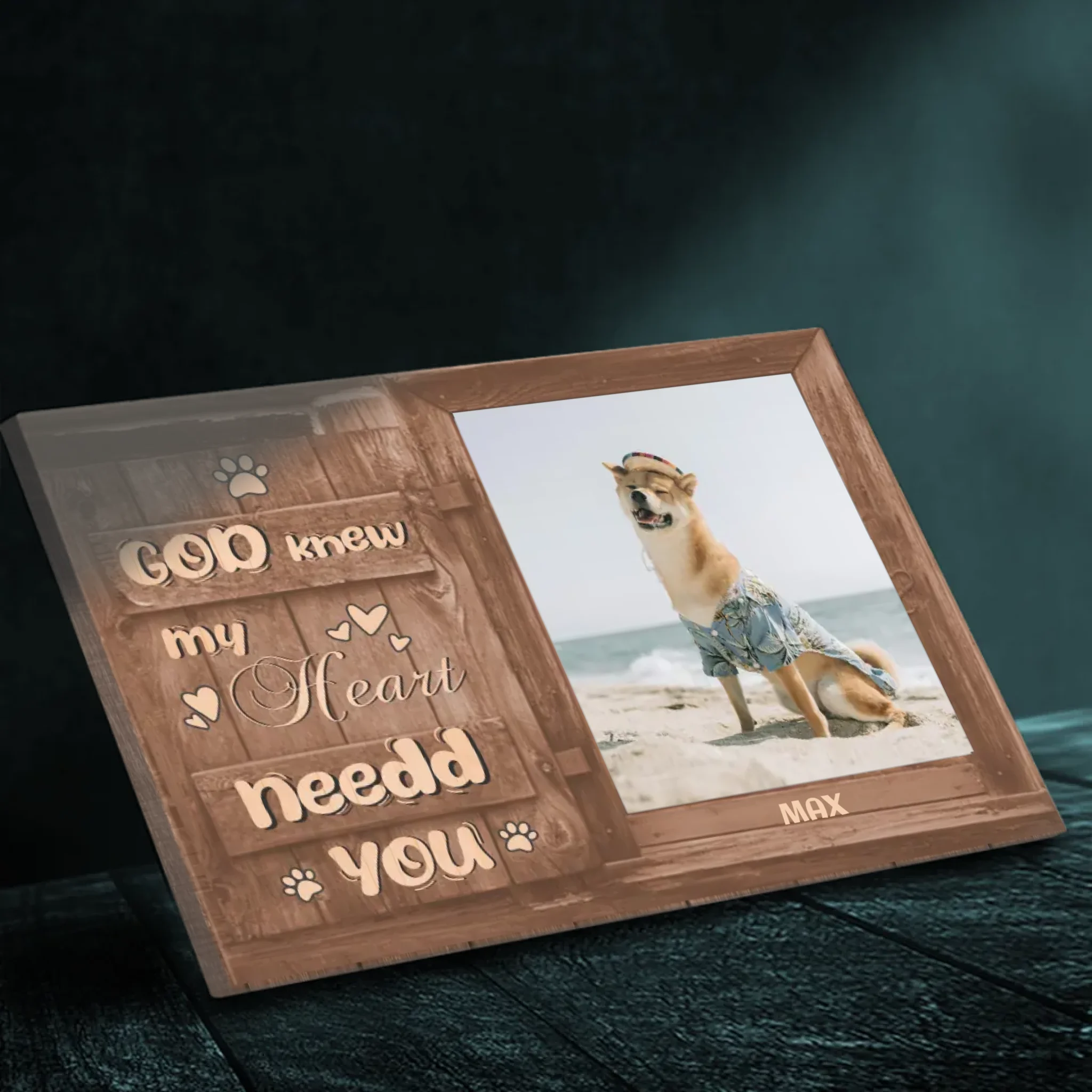 Personalized Dog Memorial Canvas: God Knew My Heart Needed You