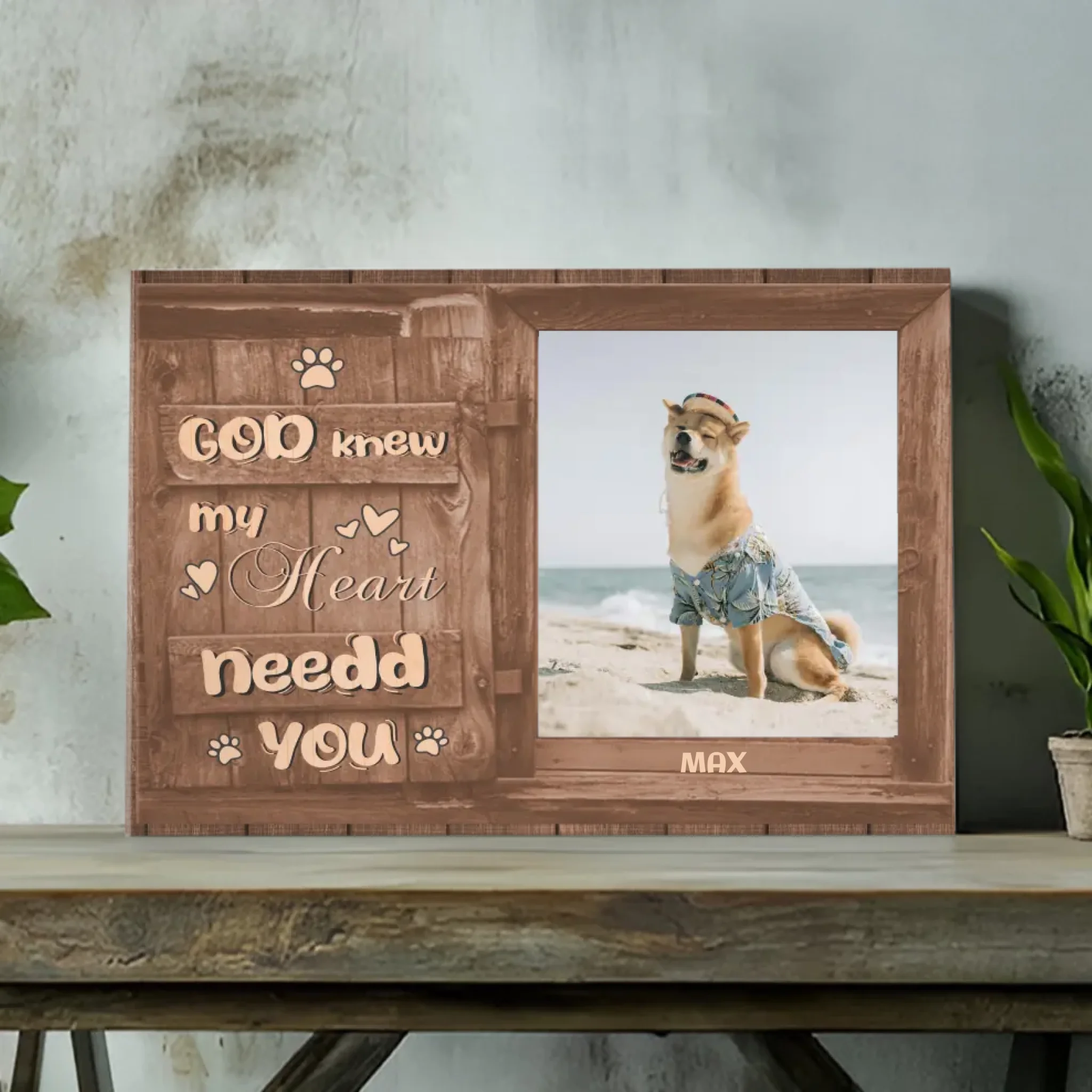 Personalized Dog Memorial Canvas: God Knew My Heart Needed You