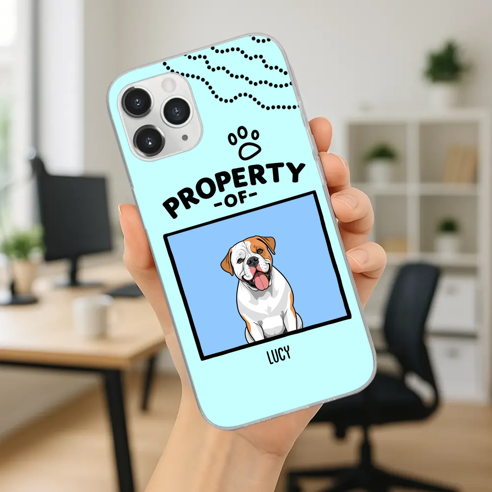 Funny Dog Phone Case – “Property Of” Design with Pet Name - 89Prints