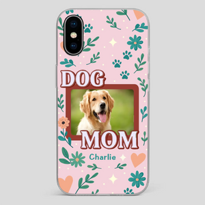 Personalized Dog Mom Phone Case – Custom Pet Name & Photo | Cute Floral Design - 89Prints