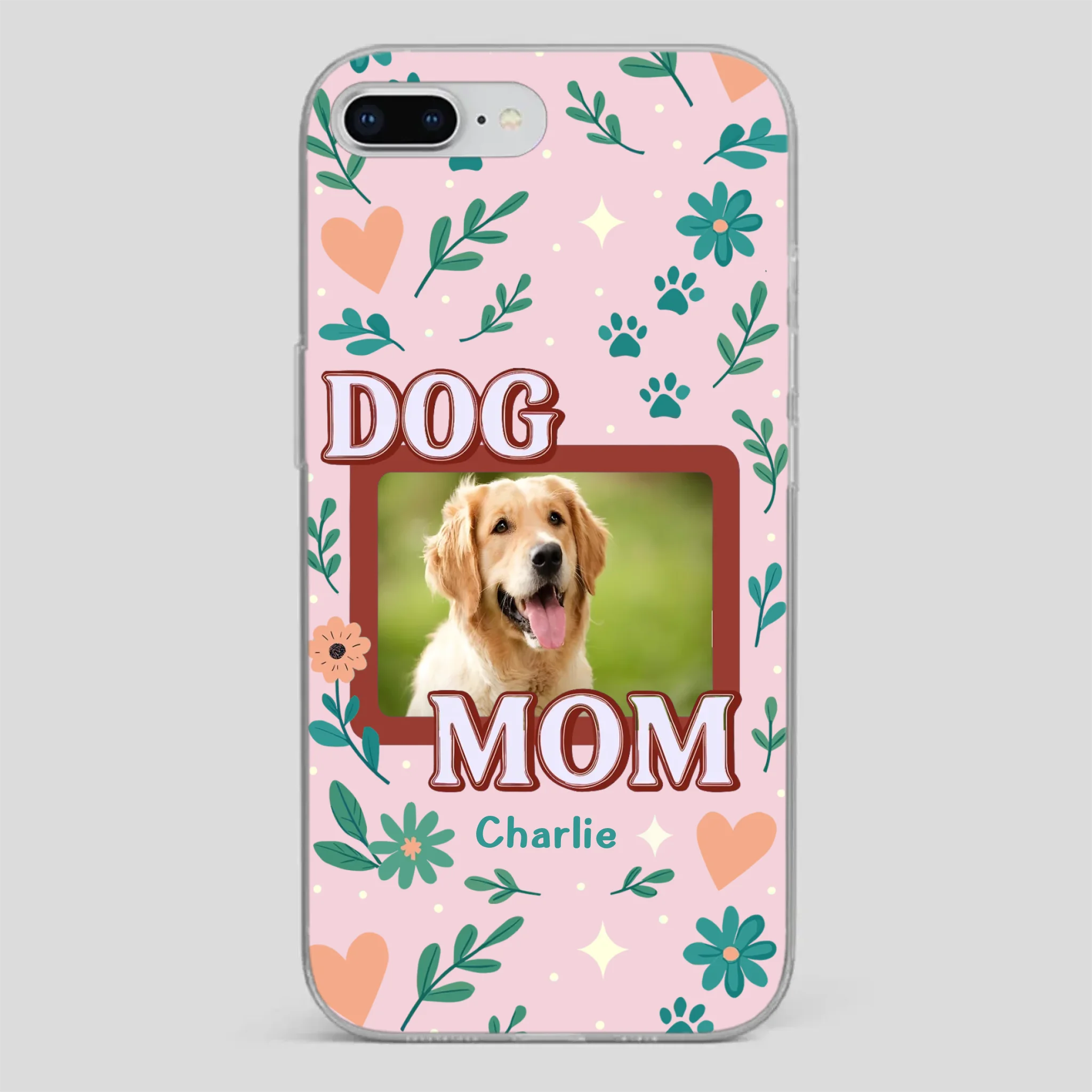 Personalized Dog Mom Phone Case – Custom Pet Name & Photo | Cute Floral Design - 89Prints