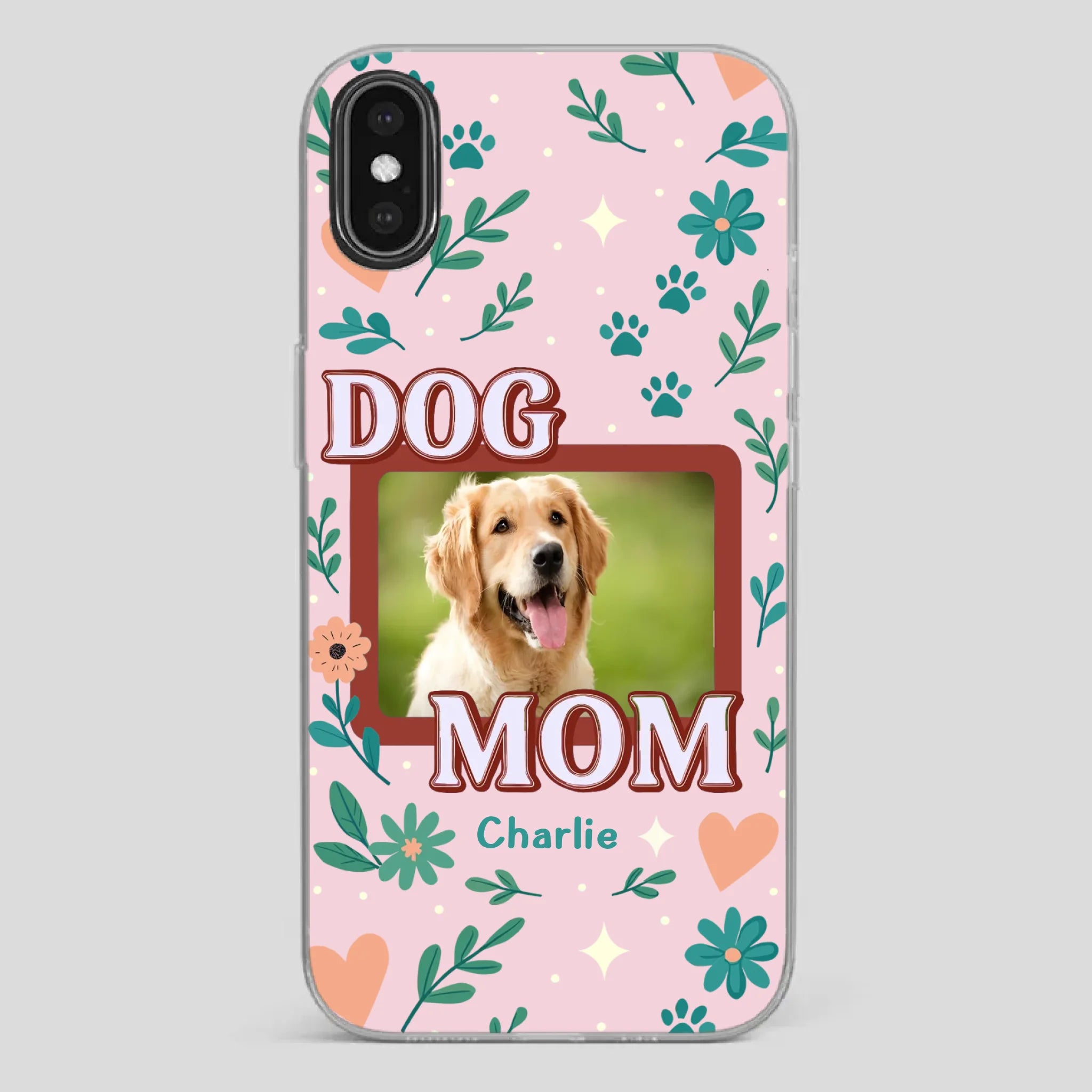 Personalized Dog Mom Phone Case – Custom Pet Name & Photo | Cute Floral Design - 89Prints