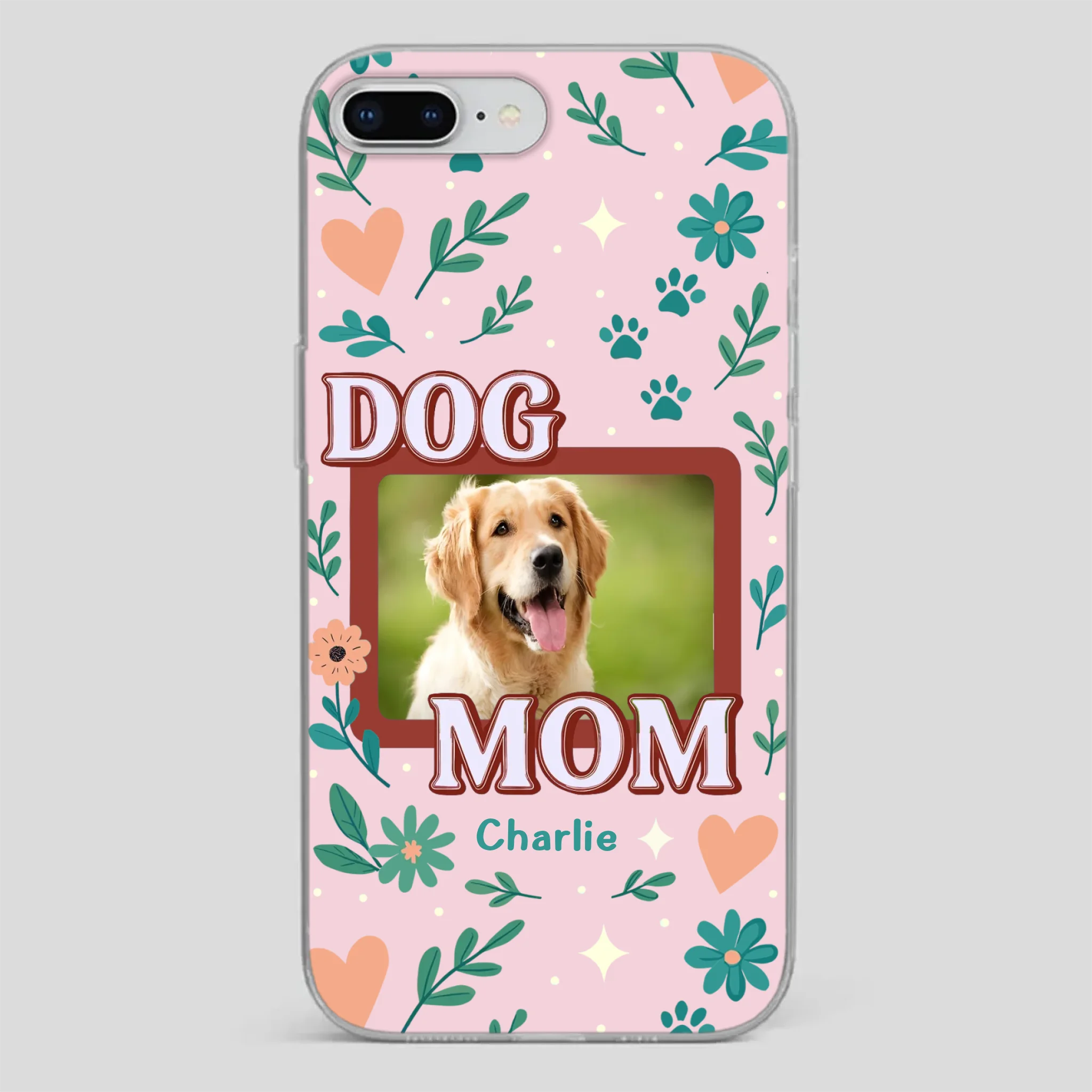 Personalized Dog Mom Phone Case – Custom Pet Name & Photo | Cute Floral Design - 89Prints