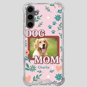 Personalized Dog Mom Phone Case – Custom Pet Name & Photo | Cute Floral Design - 89Prints