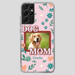 Personalized Dog Mom Phone Case – Custom Pet Name & Photo | Cute Floral Design - 89Prints